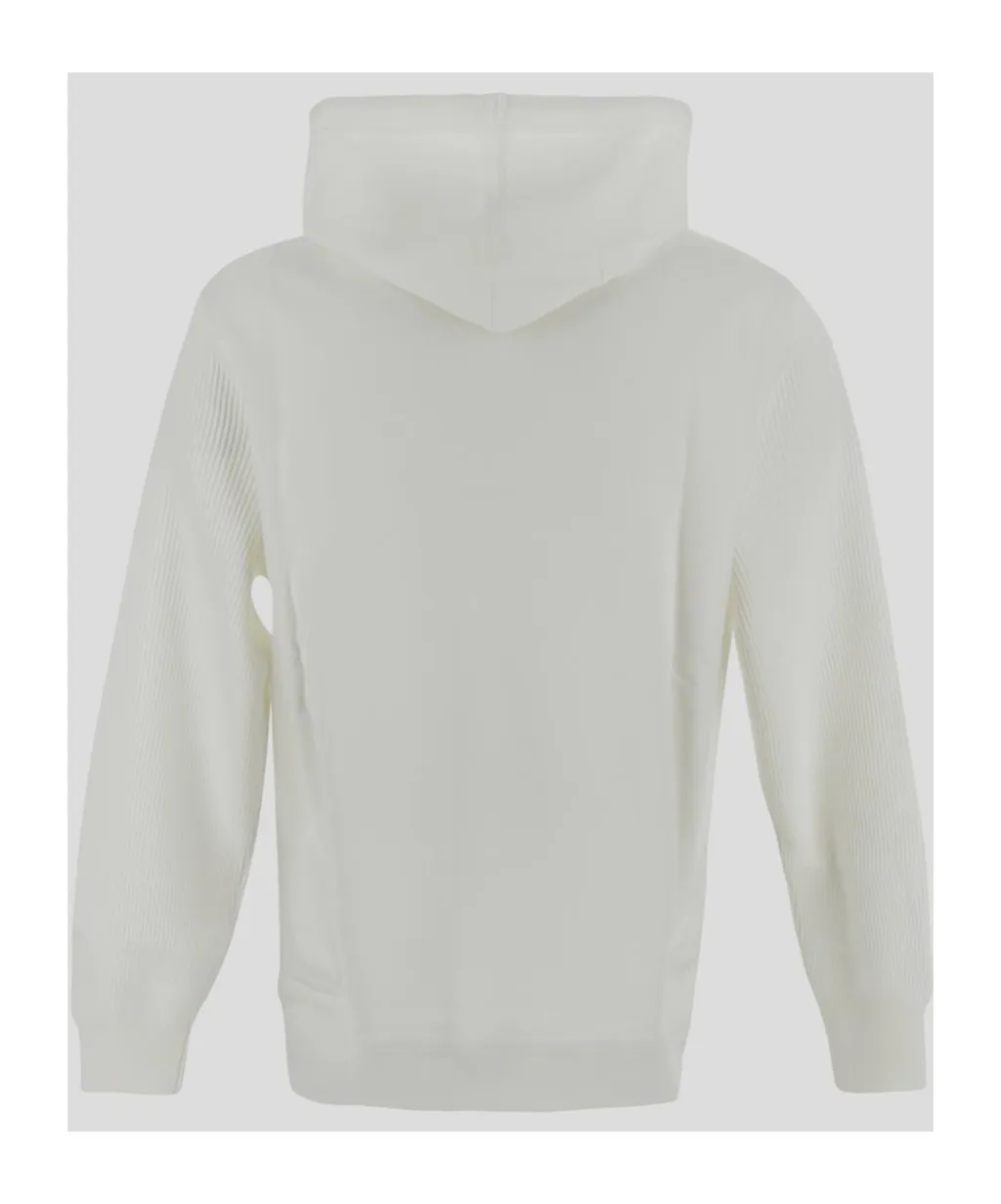 Ribbed Sleeve Drawstring Hoodie
