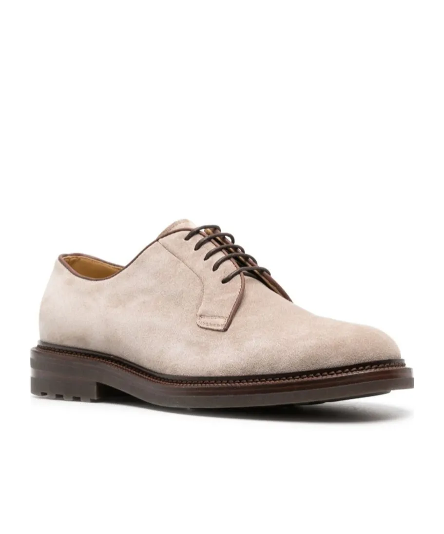 Round-Toe Lace-Up Derby Shoes