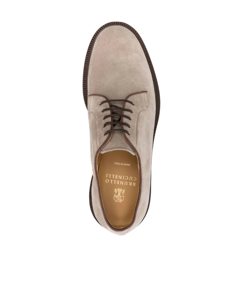 Round-Toe Lace-Up Derby Shoes