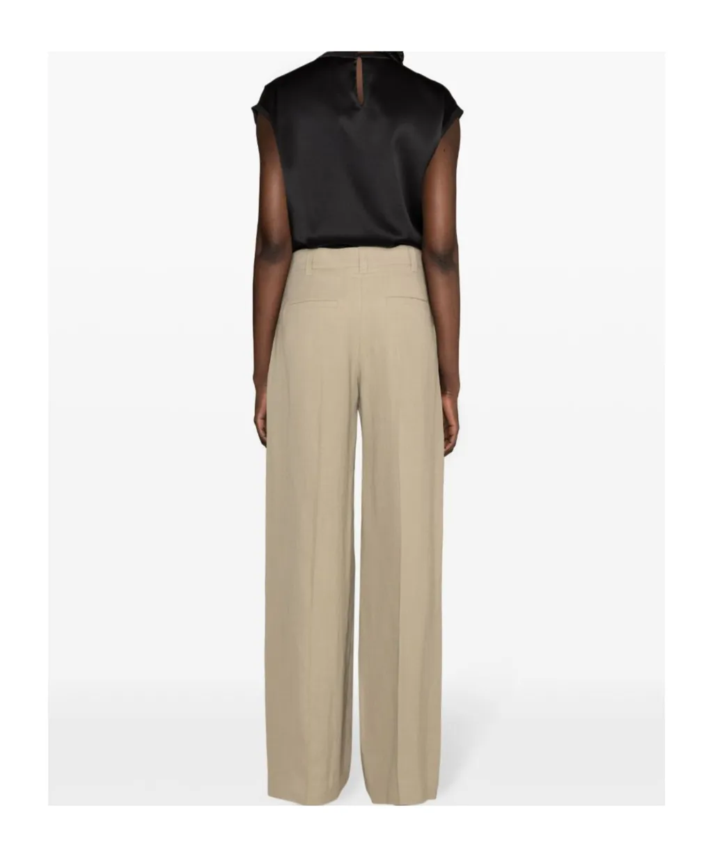 Beaded-Trim Satin Blouse