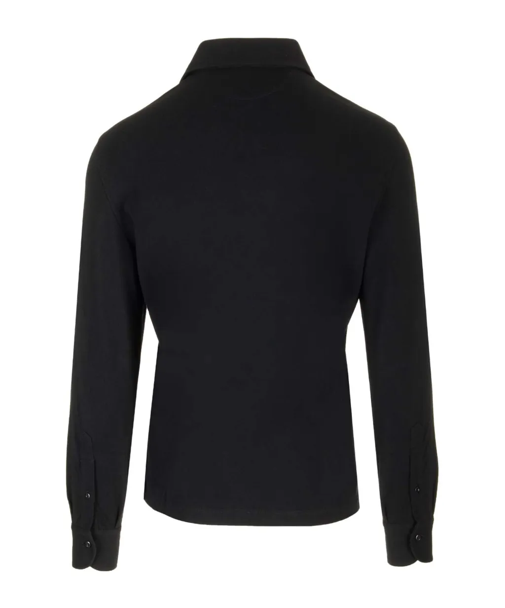 Long Sleeved Buttoned Polo Shirt