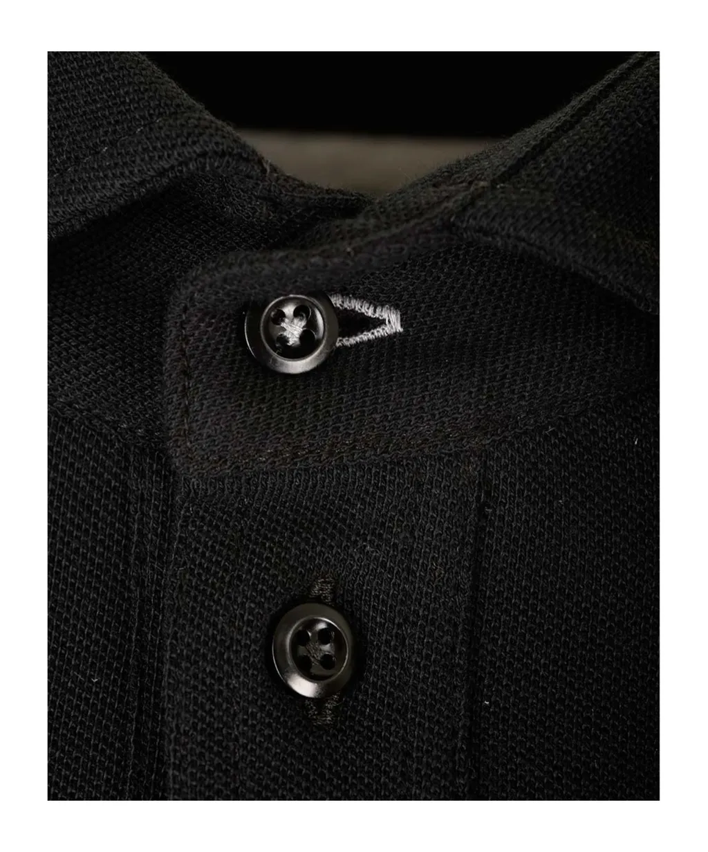 Long Sleeved Buttoned Polo Shirt