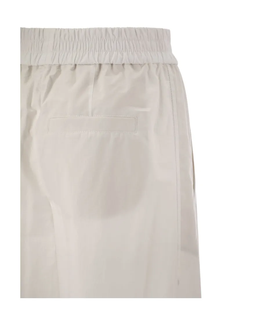 Elasticated Waistband Wide-Leg Trousers