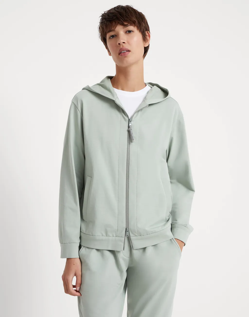 Monili Bead-Embellished Zip-Up Hoodie