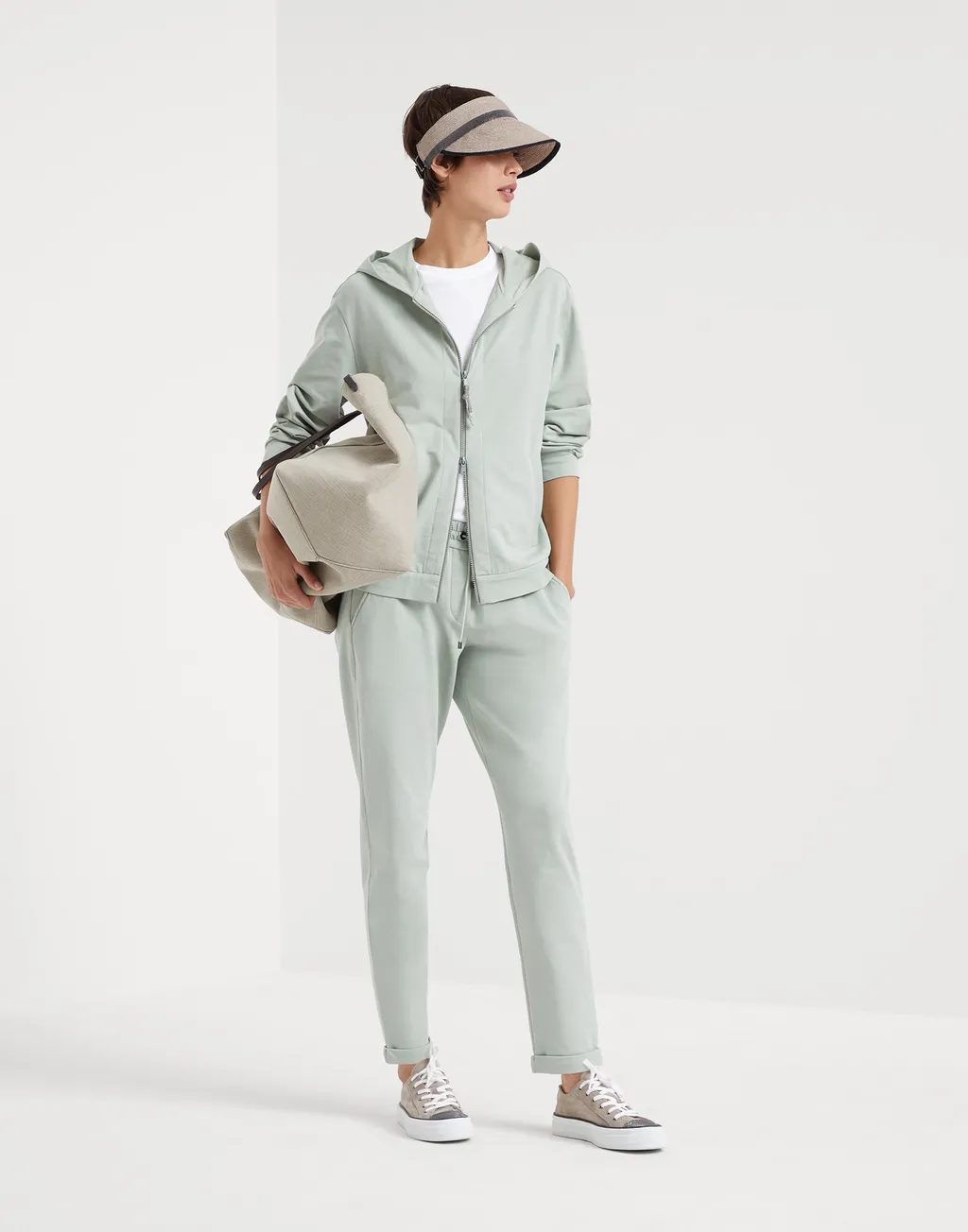 Monili Bead-Embellished Zip-Up Hoodie