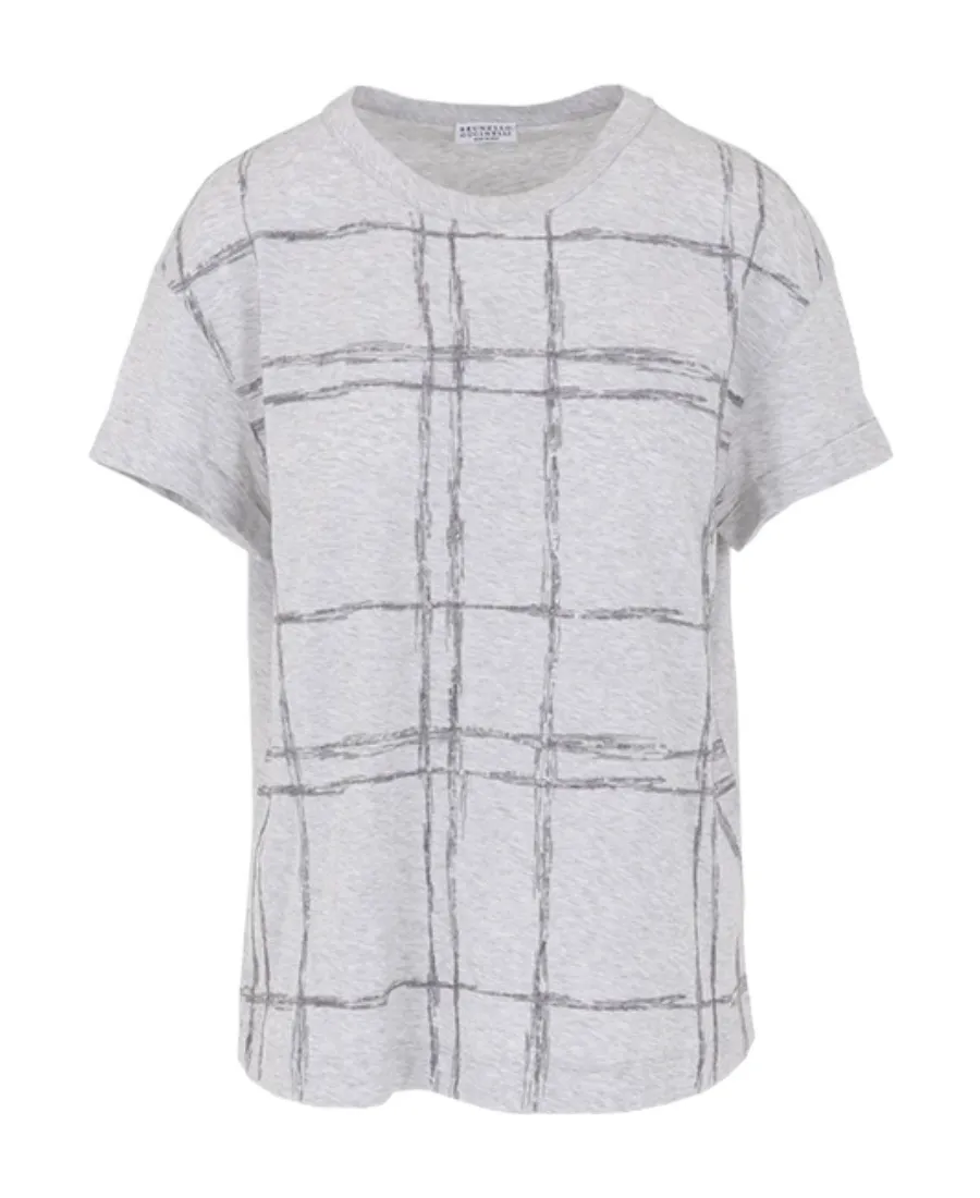 Checkered Short-Sleeved T-Shirt