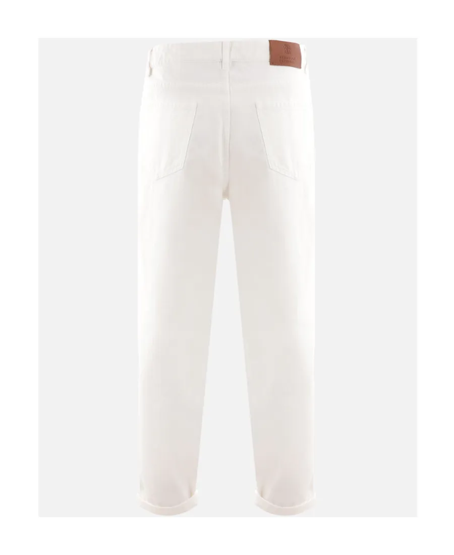 Logo-Embroidered Tapered Denim Jeans