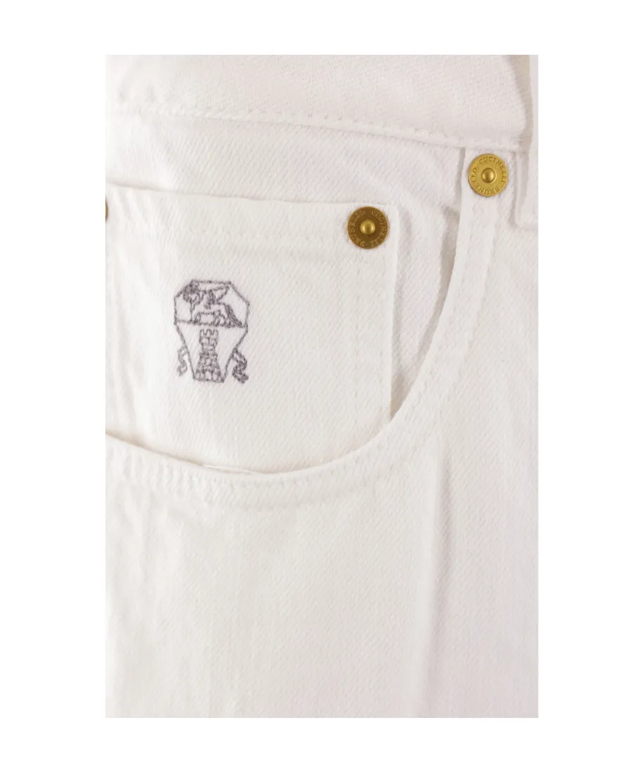 Logo-Embroidered Tapered Denim Jeans