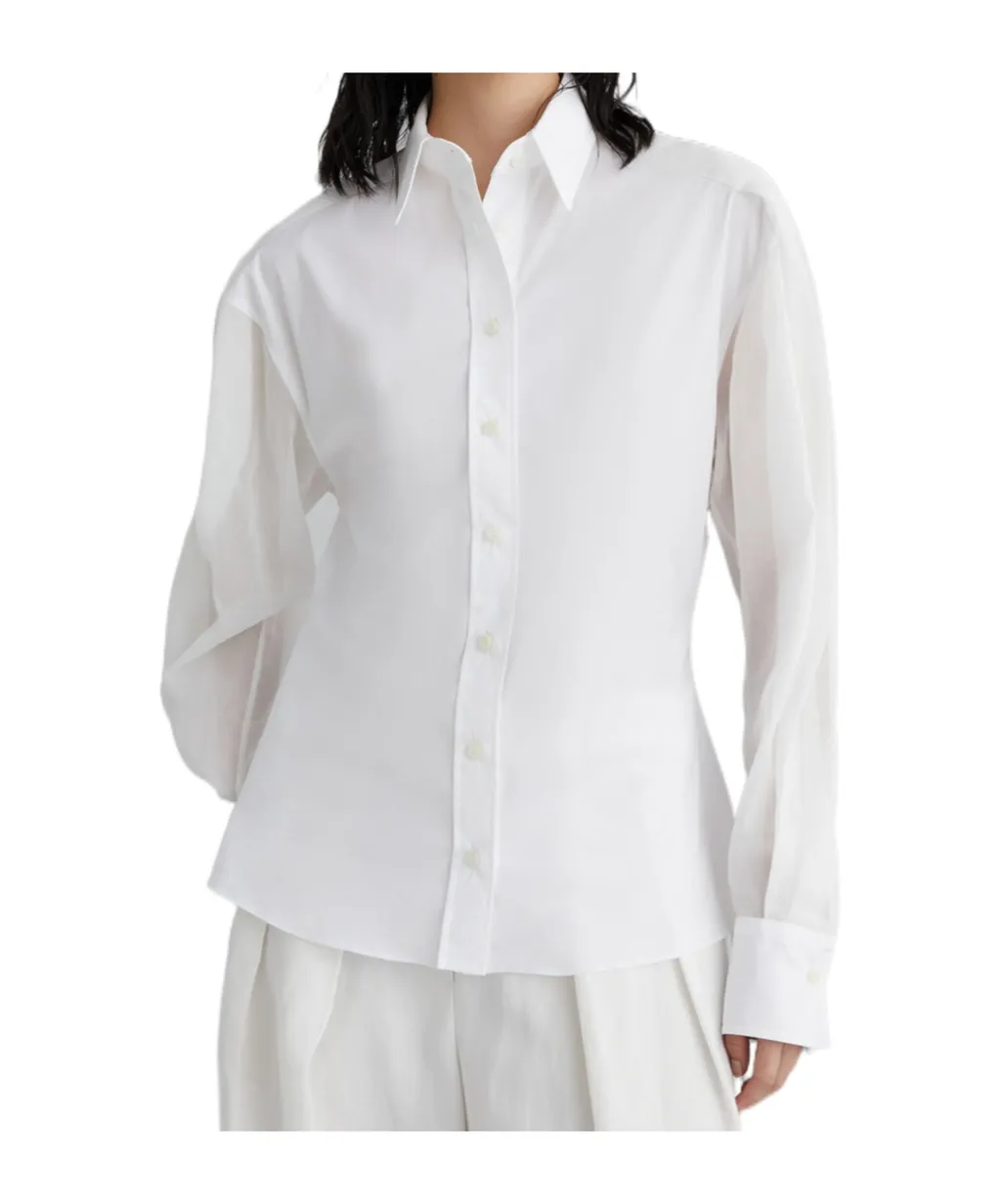 Semi-Sheer Long-Sleeved Shirt