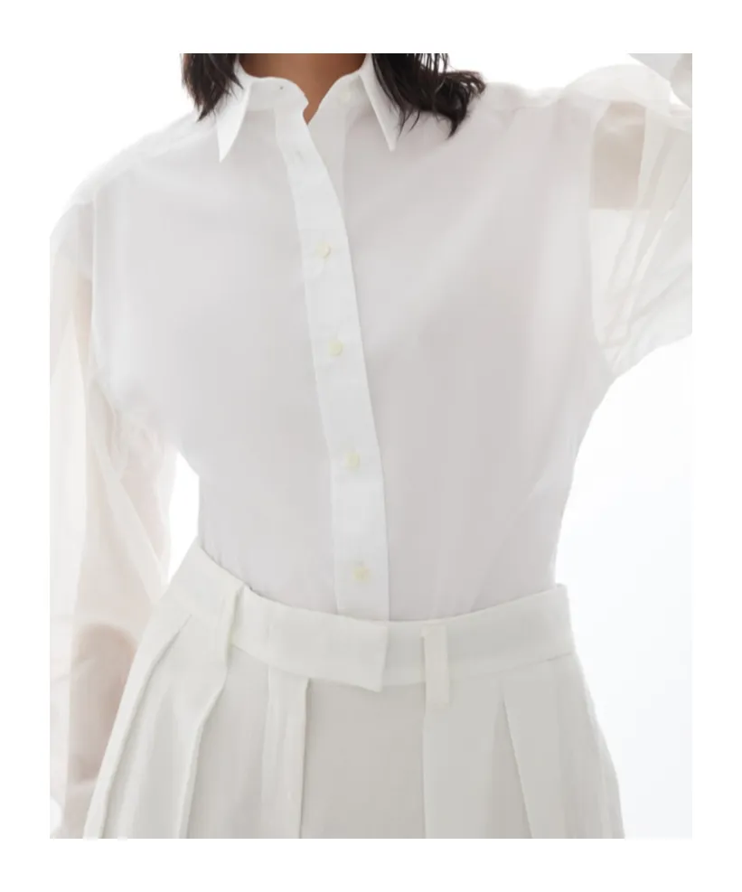 Semi-Sheer Long-Sleeved Shirt