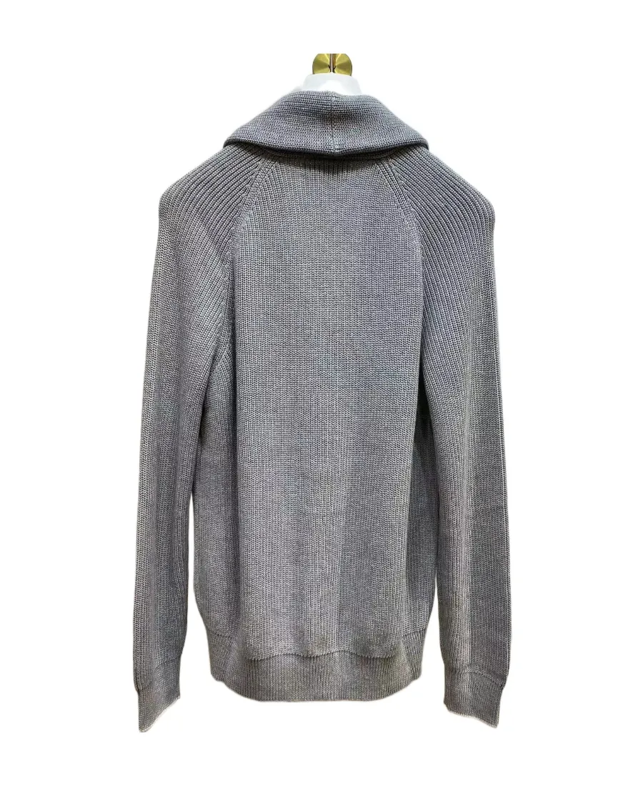 Long-Sleeved Lapel Sweater