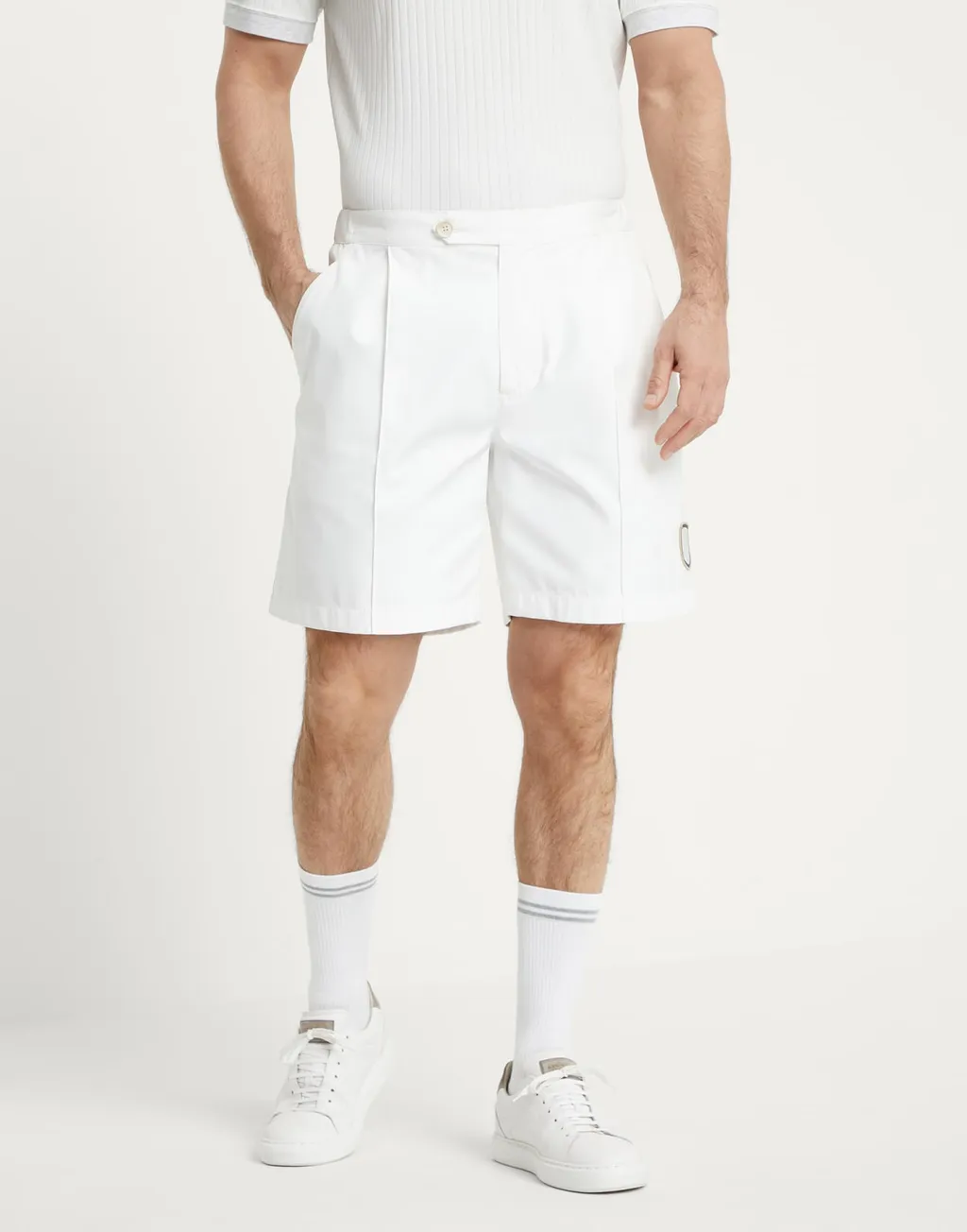 Logo-Appliqué Knee-Length Tailored Shorts