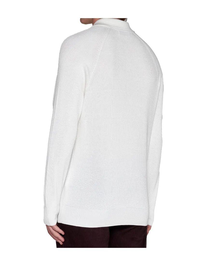 Long-Sleeved Knitted Polo Shirt