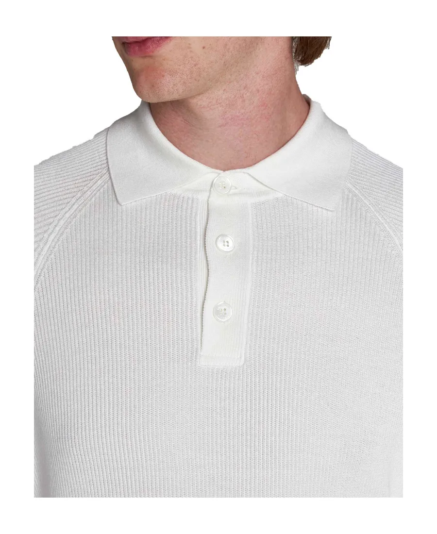 Long-Sleeved Knitted Polo Shirt