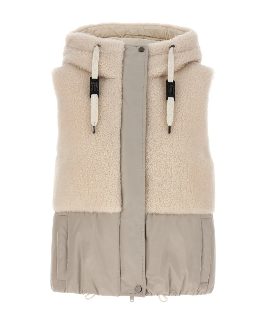 High-Neck Hooded Gilet