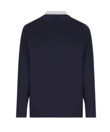Logo Embroidered Long-Sleeved Polo Shirt