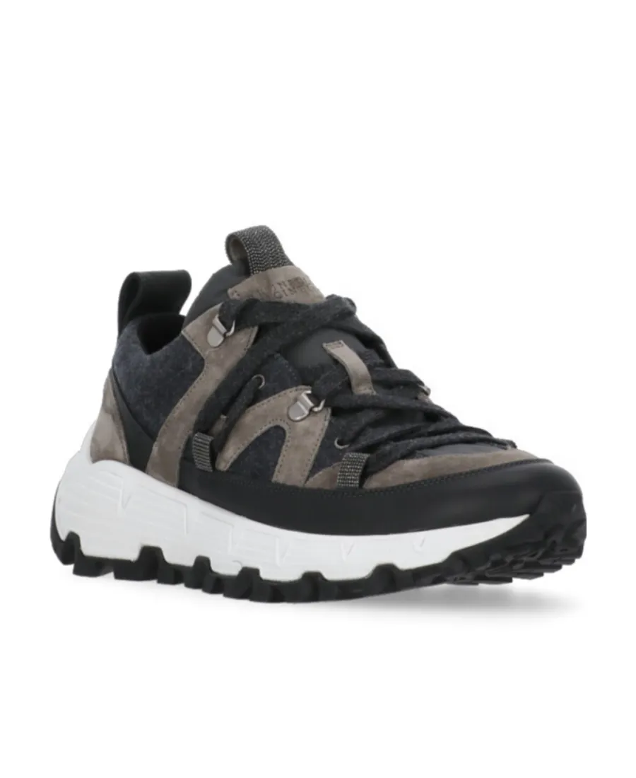 Round-Toe Lace-Up Sneakers