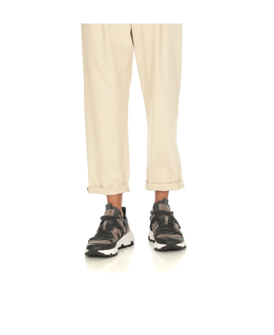 Round-Toe Lace-Up Sneakers