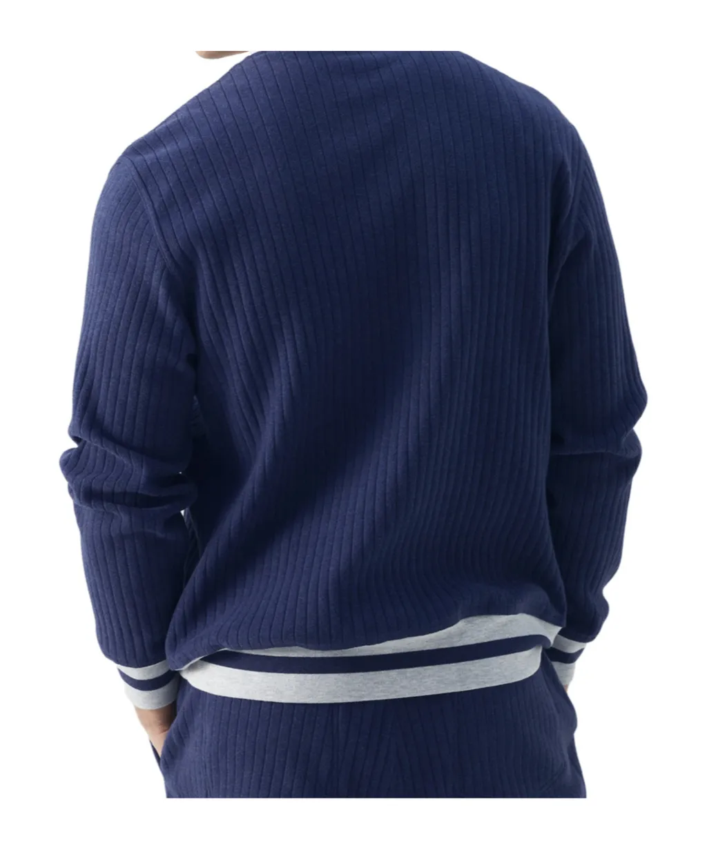 Logo-Embroidered Ribbed Zip-Up Sweatshirt