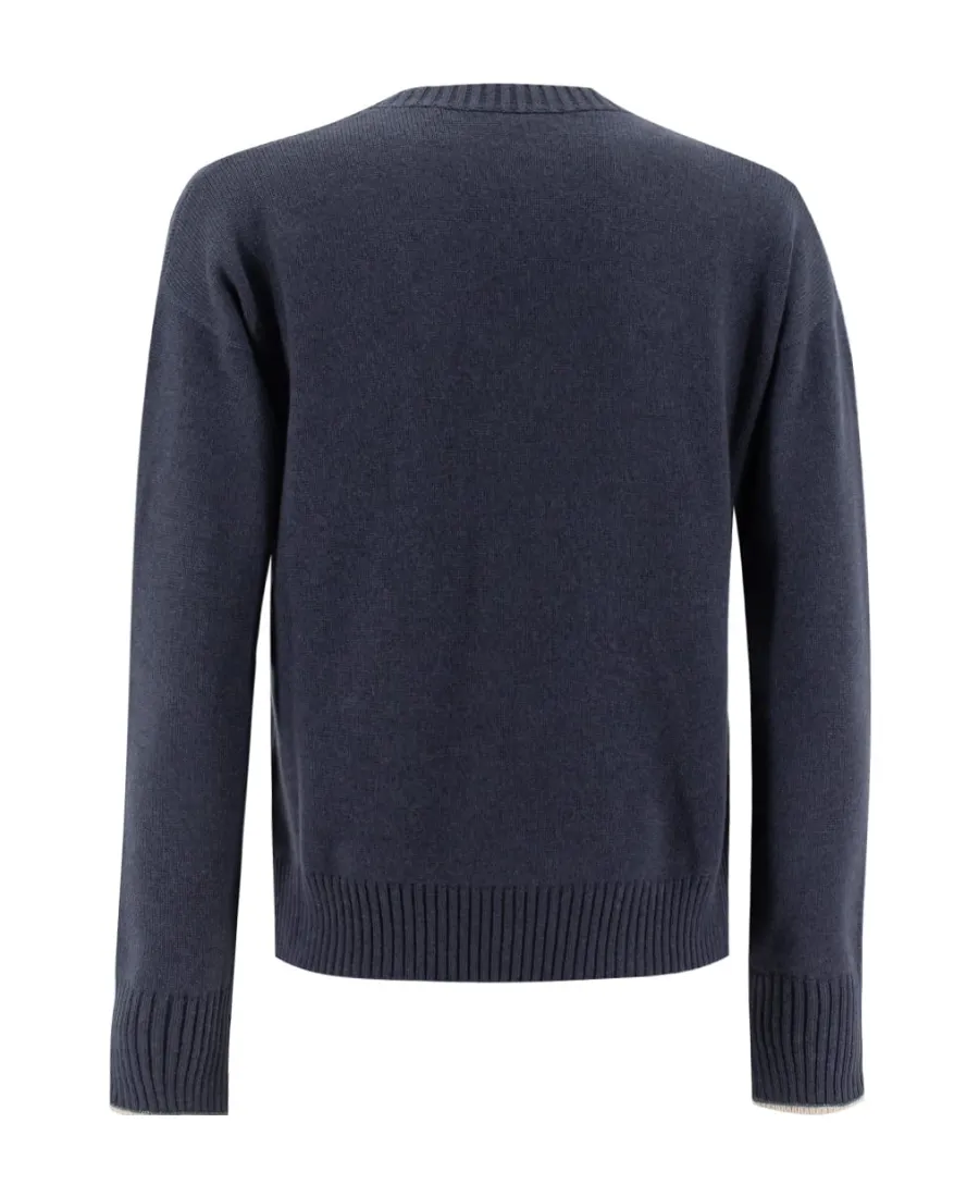 Long-Sleeved V-Neck Sweater