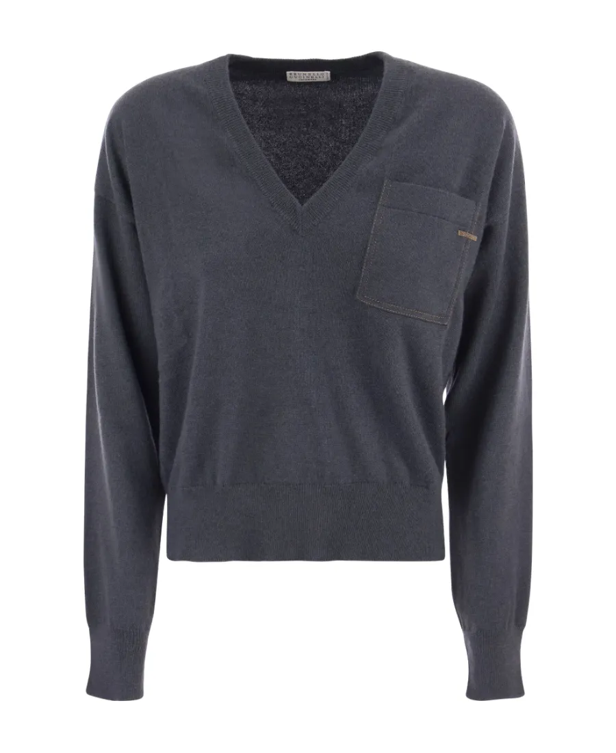 V-Neck Knitted Jumper