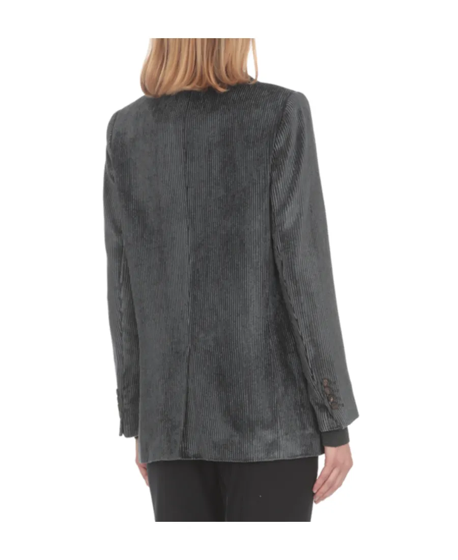 Velvet-Corduroy Double-Breasted Blazer