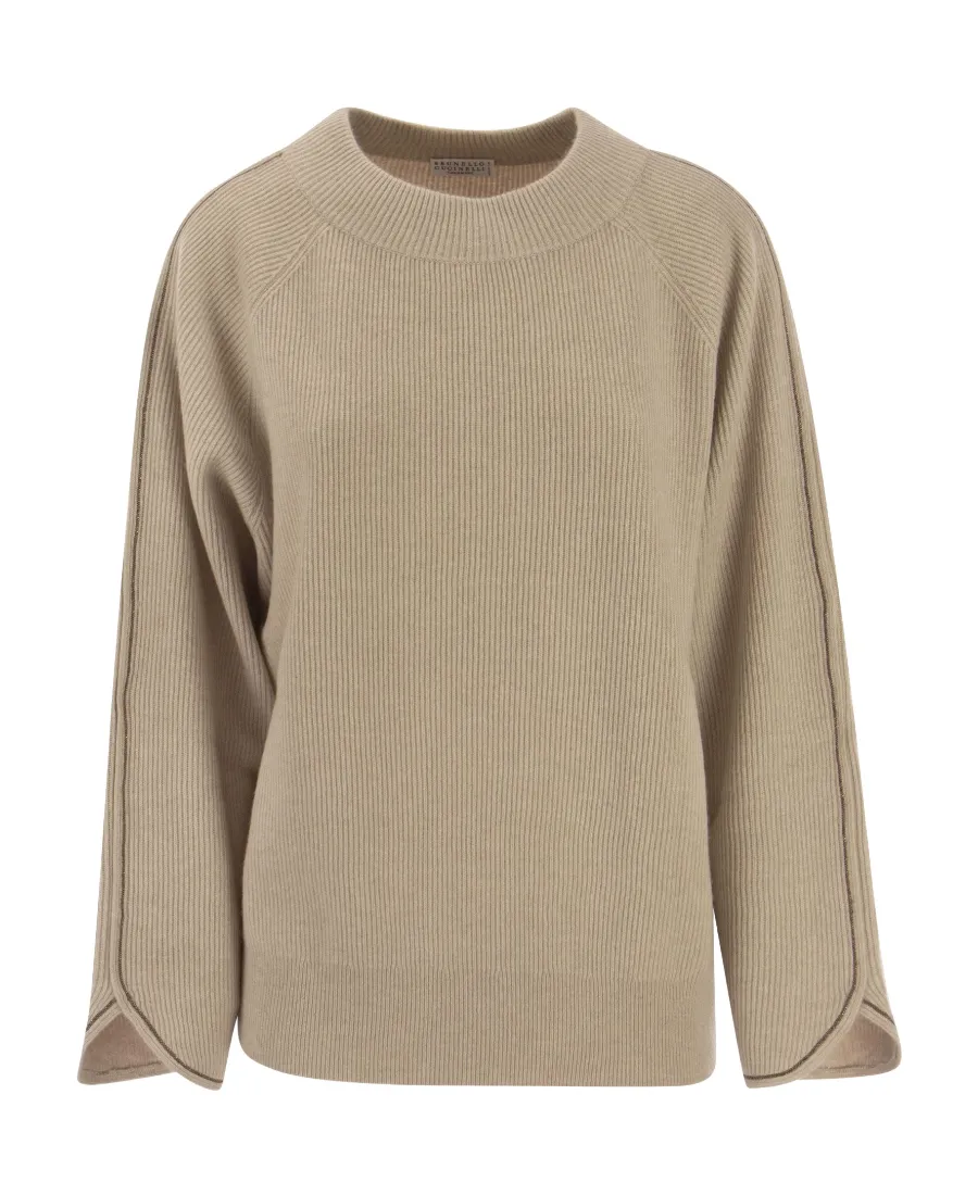 Ribbed Roundneck Knitted Jumper