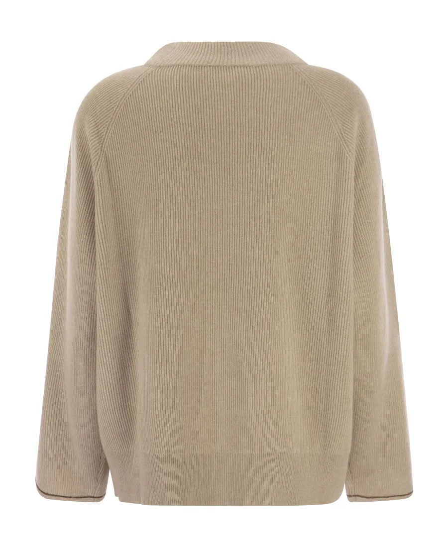 Ribbed Roundneck Knitted Jumper