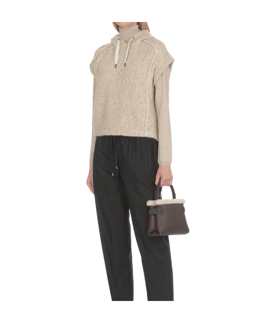 Logo Printed Embellished Tote Bag