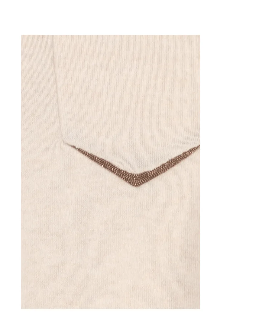 Bead-Detail Knitted Cashmere Sweater