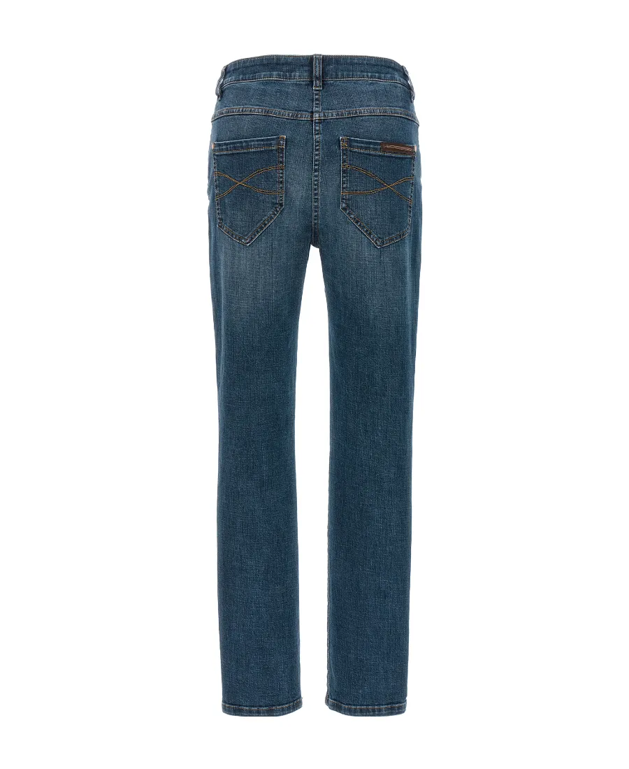 High-Waist Embellished Jeans