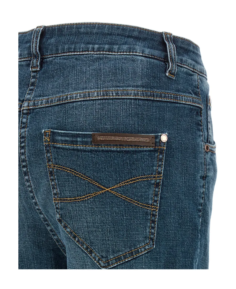 High-Waist Embellished Jeans