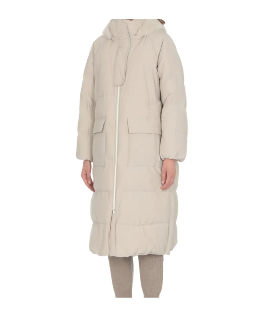 High-Neck Hooded Coat