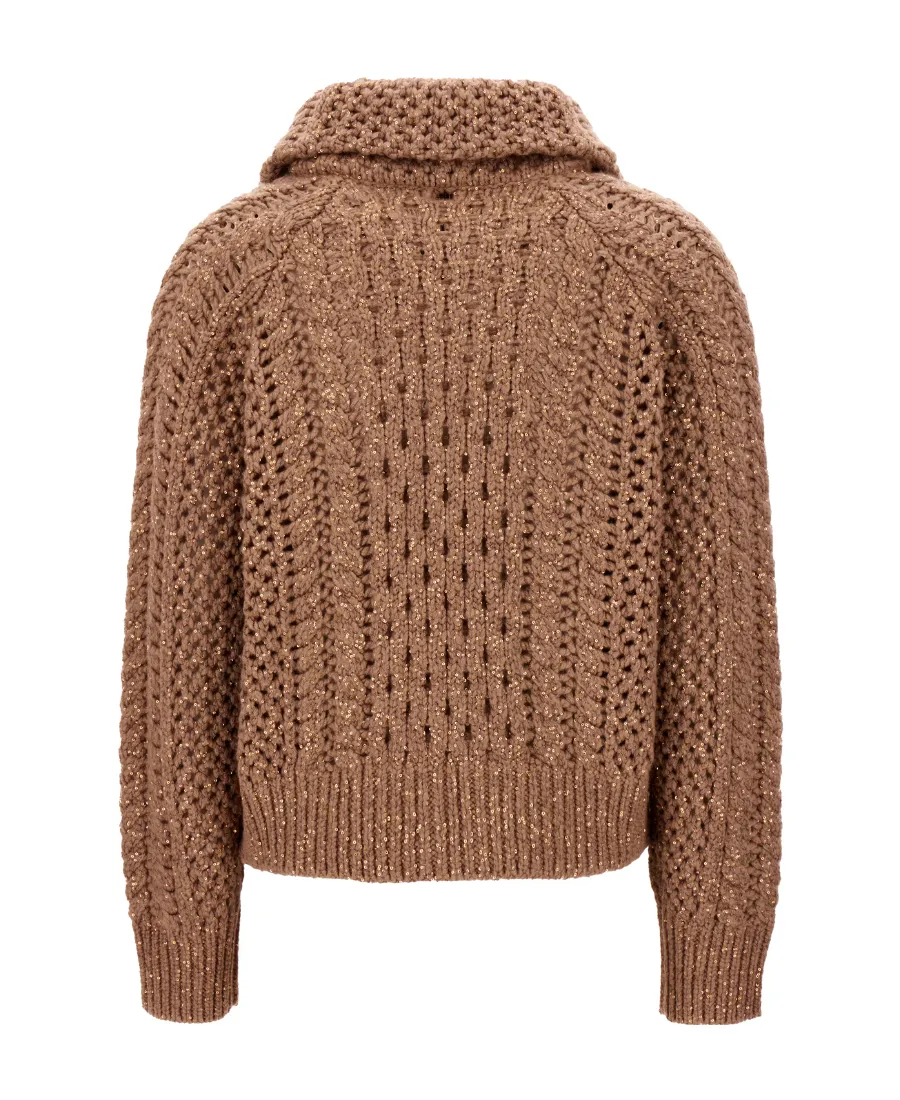 Zipped High Neck Cardigan
