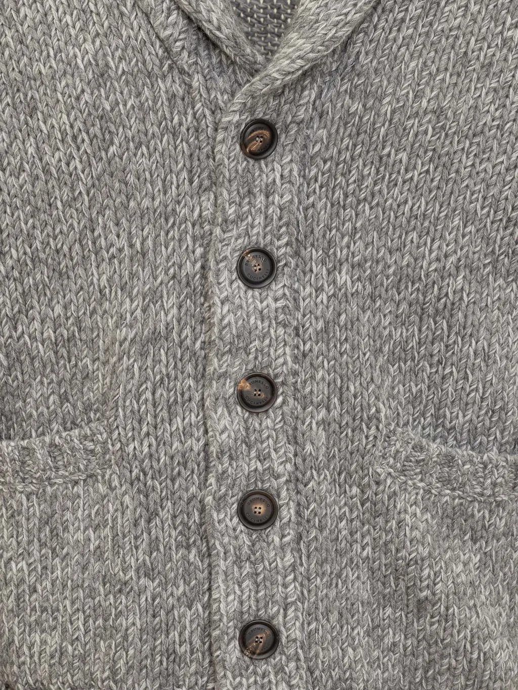 Shawl-Collar Button-Up Cardigan