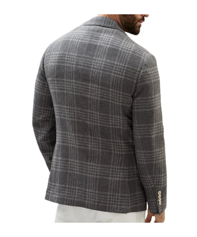 Single-Breasted Checked Blazer