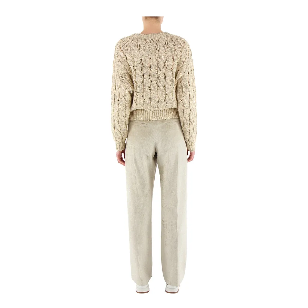 Corduroy Mid-Rise Wide-Leg Trousers