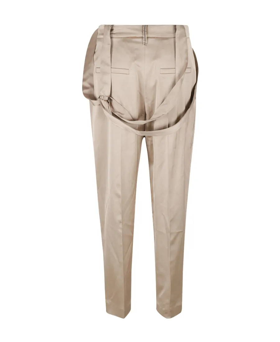 Wide-Leg Plain Trousers