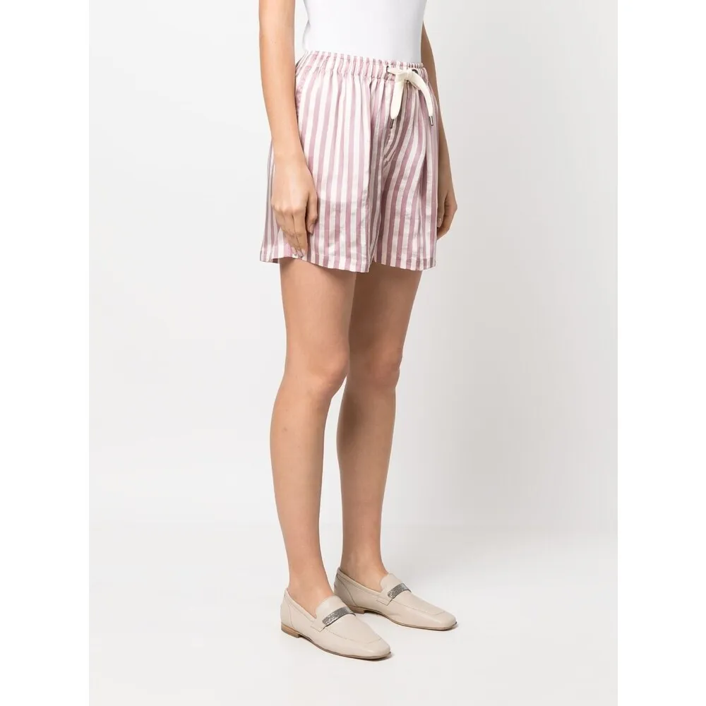 Striped Drawstring Mini Shorts