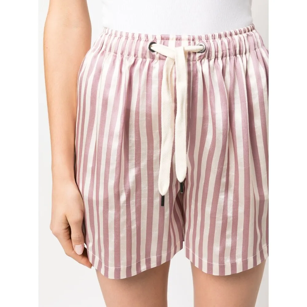Striped Drawstring Mini Shorts