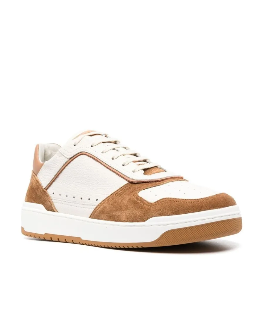 Panelled Leather Low-Top Sneakers