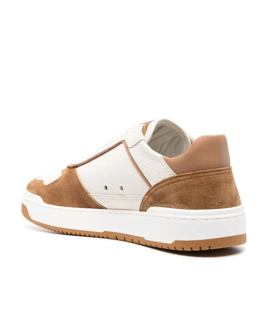 Panelled Leather Low-Top Sneakers