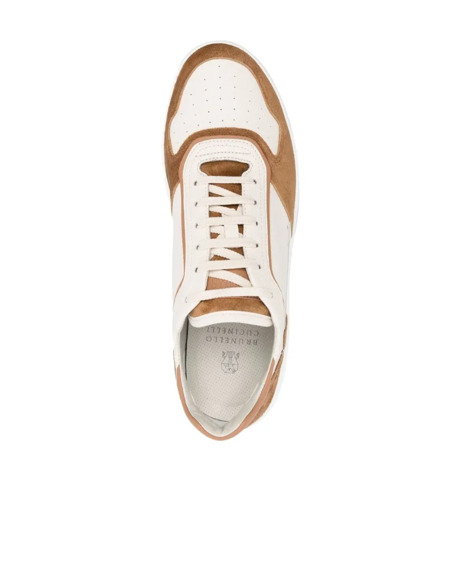 Panelled Leather Low-Top Sneakers