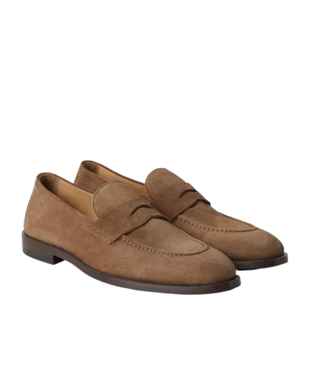 Round-Toe Slip-On Penny Loafers