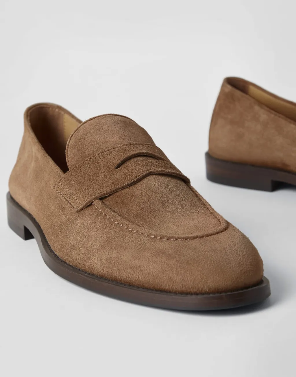 Round-Toe Slip-On Penny Loafers