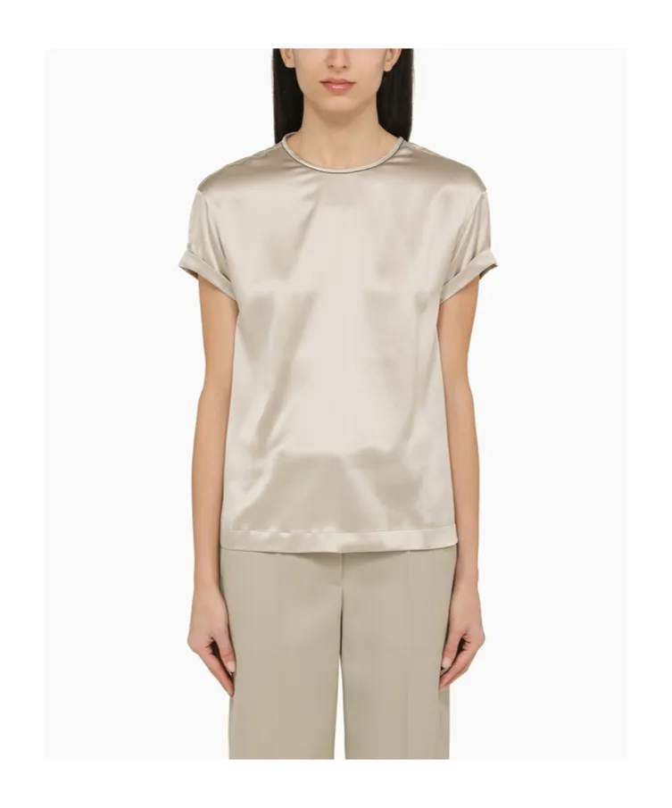 Contrasting-Collar T-Shirt