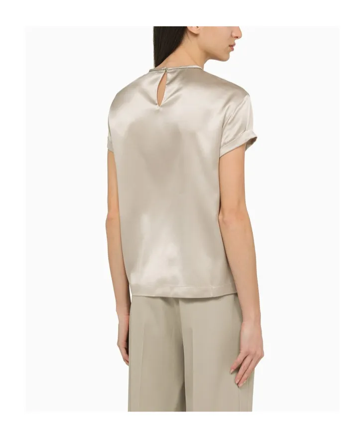 Contrasting-Collar T-Shirt