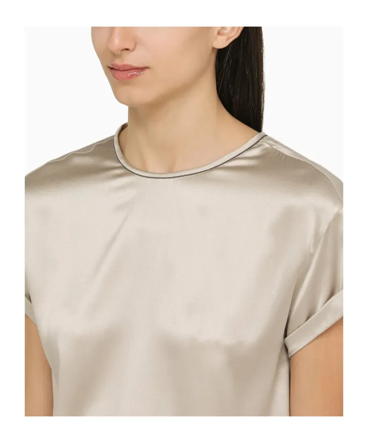 Contrasting-Collar T-Shirt