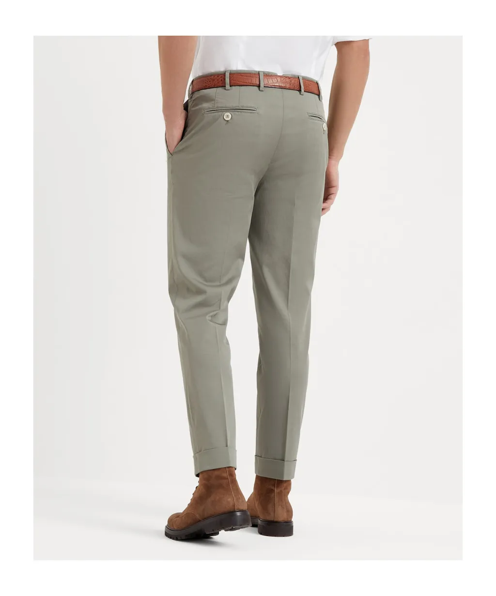 Belt-Looped Tapered-Leg Trousers