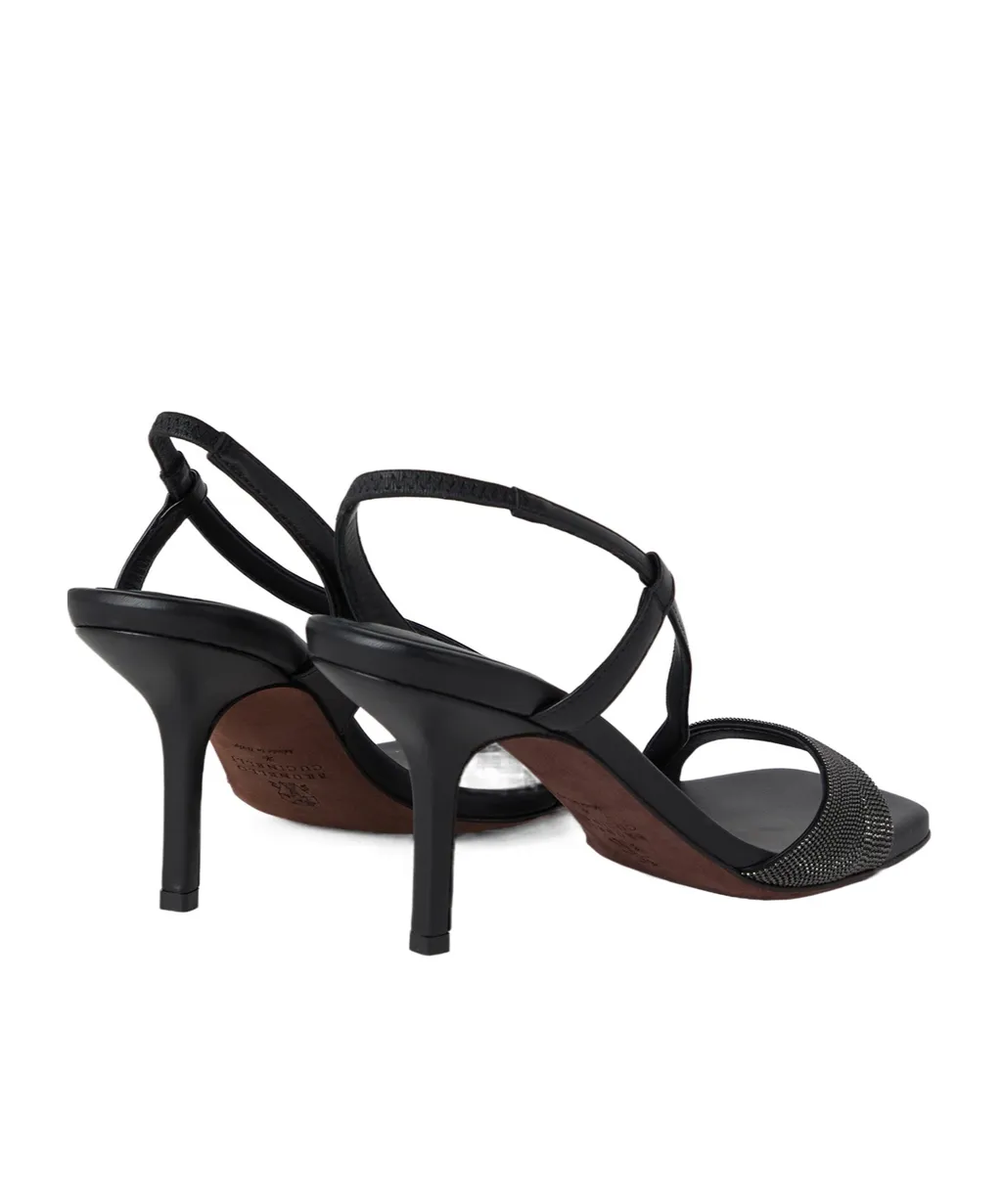 Monili-Chain Square Toe Sandals